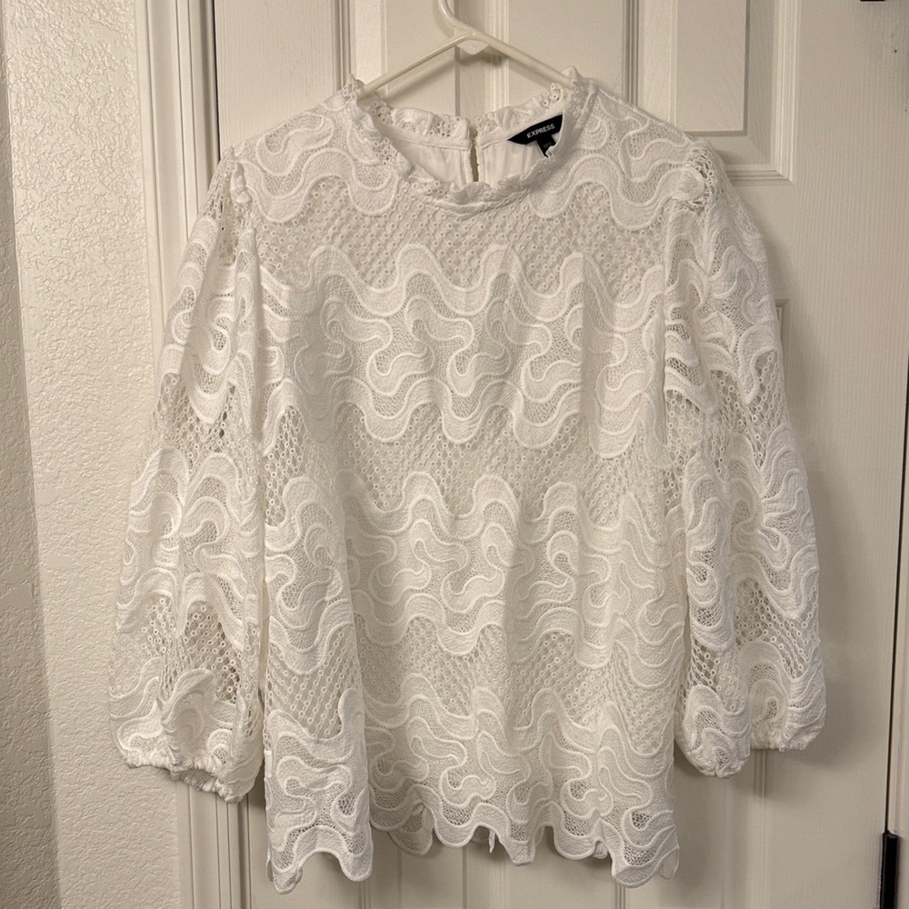 Express White Lace Blouse